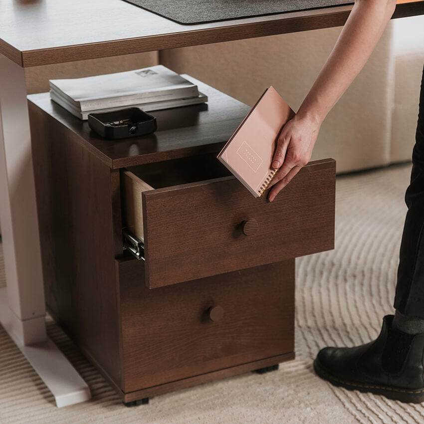 Wood File Cabinet in lifestyle shot